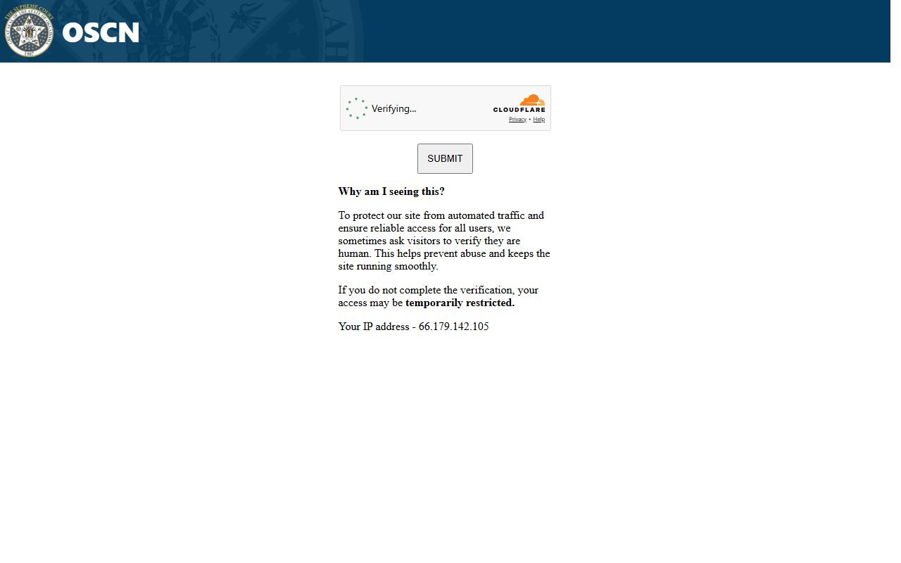 OSCN docket search page for Dewey County dissolution of marriage cases